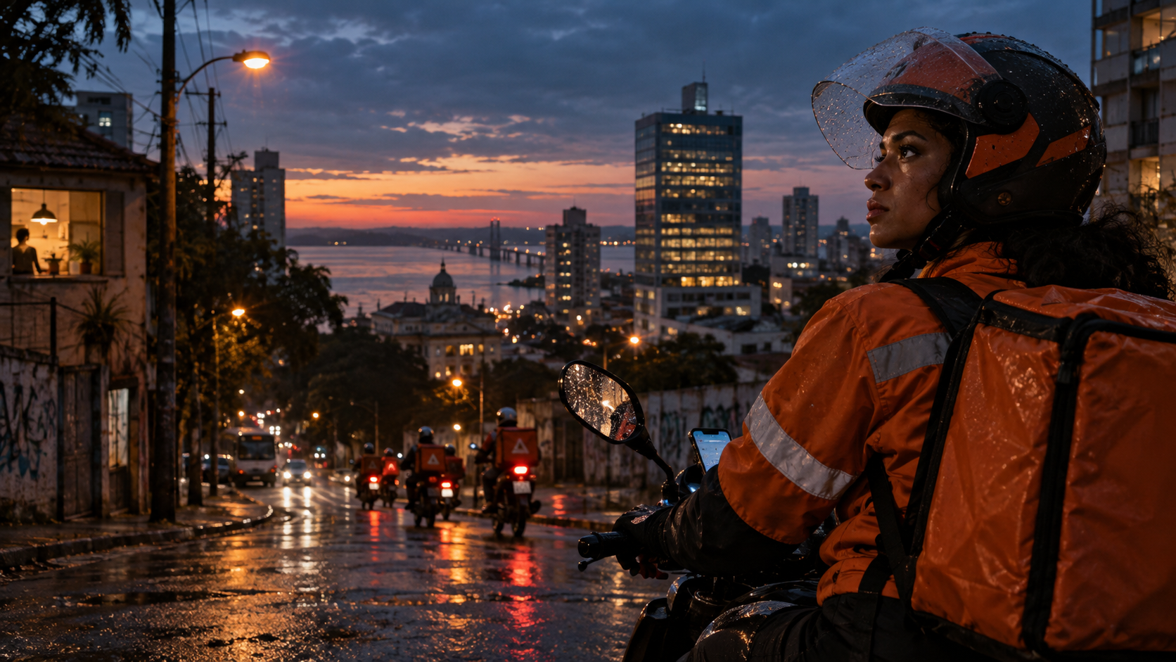 Motogirl em Porto Alegre no filme Parceira